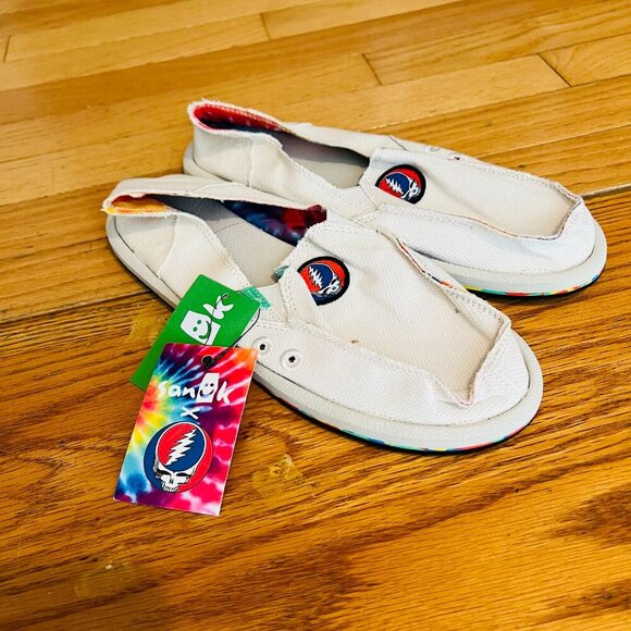 SANUK DONNA HEMP X GRATEFUL DEAD TIE DYE SIDEWALK SURFER SHOES, US 9 NWT - Picture 7 of 16